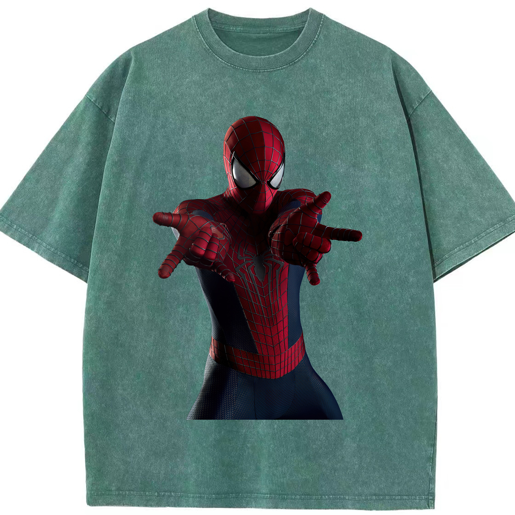 （画像用） Spider Man スパイダーマン 綿100% ヴィンテージ風 半袖Tシャツ（フロントプリント）